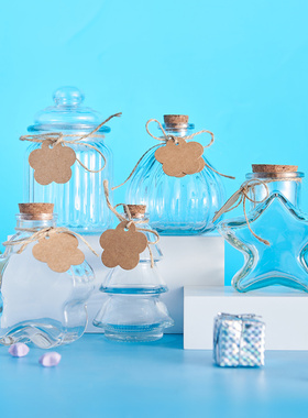 创意幸运星瓶玻璃许愿瓶大漂流瓶彩虹瓶贝壳金豆豆瓶生日女生礼物