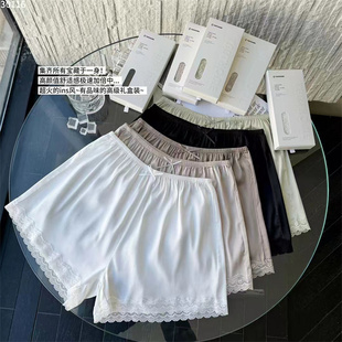 TNNTHOME蕾丝边三分安全裤居家打底百搭柔纱宽松真丝防走光30116