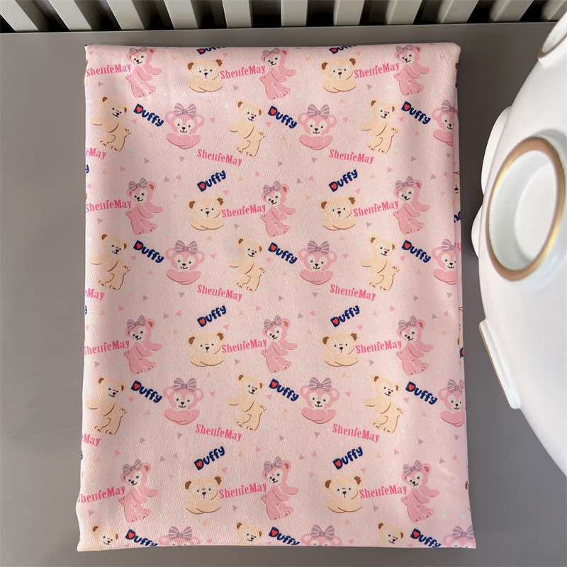 1.5米宽幅灯芯绒布料卡通可爱图案细条绒面料手工沙发外套服装