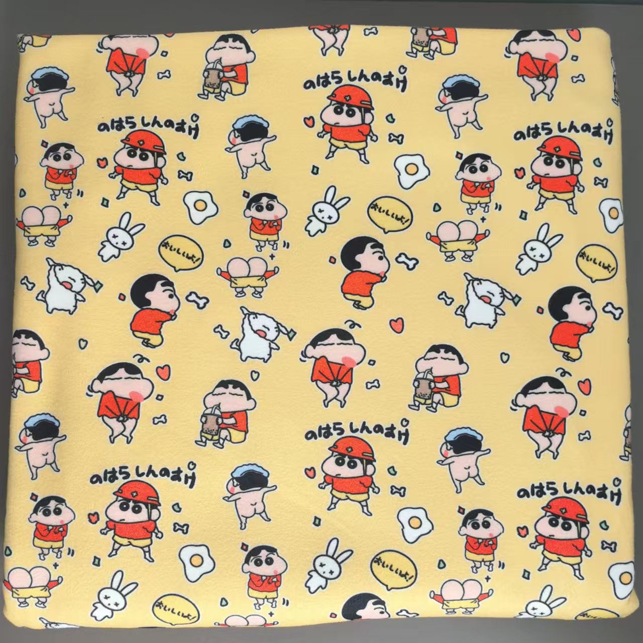 1.85门幅秋冬羊绒拉架蜡笔小新卡通图软糯家居服打底衫秋裤床笠