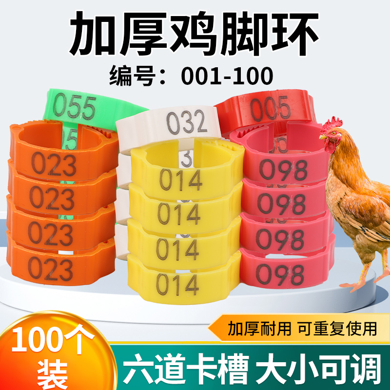 鸡脚环卡扣式鸡用脚环脚圈记号识别环鸡鸭鹅鸽家禽类脚环脚圈标签