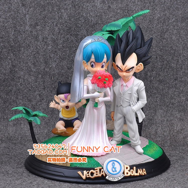 七龙珠 gk 结婚 婚礼婚庆 贝吉塔和布尔玛 特兰克斯 手办模型摆件