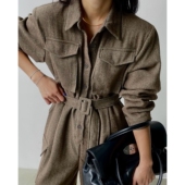 Place&Apmluxe秋季 时尚 工装 韩APM 连体裤 女高级感宽松显瘦连体衣