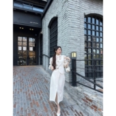 女气质白衬衫 韩APM Place&Apmluxe小香风套装 马甲半身裙子三件套