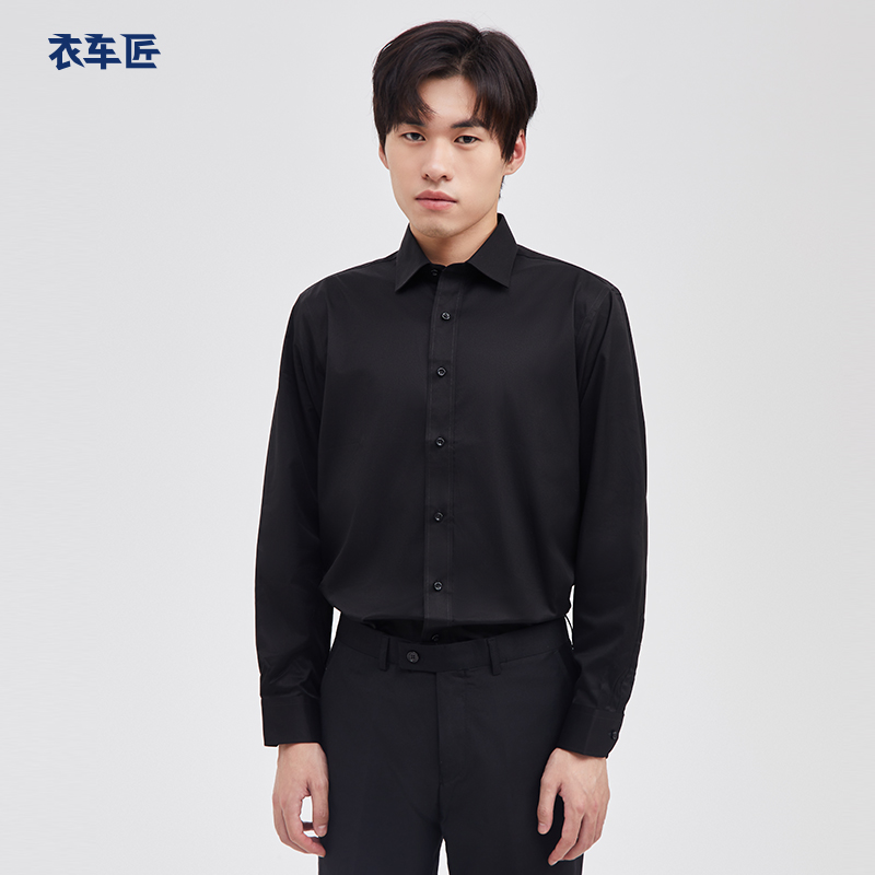 奔驰工作服4S店工装黑色商务服务顾问销售衬衫长袖免烫上班衬衣