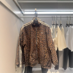 正品 运动休闲豹纹夹克外套JW7301 ADIDAS阿迪达斯女子长袖