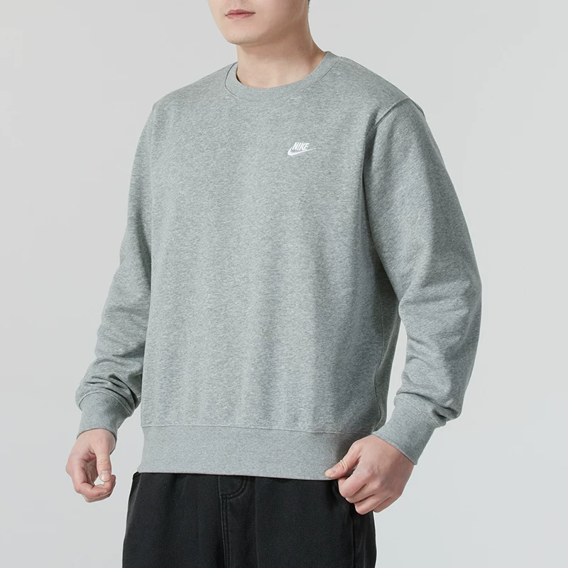 耐克正品男士长袖秋冬新款修身运动休闲服灰色上衣卫衣FN3889-063