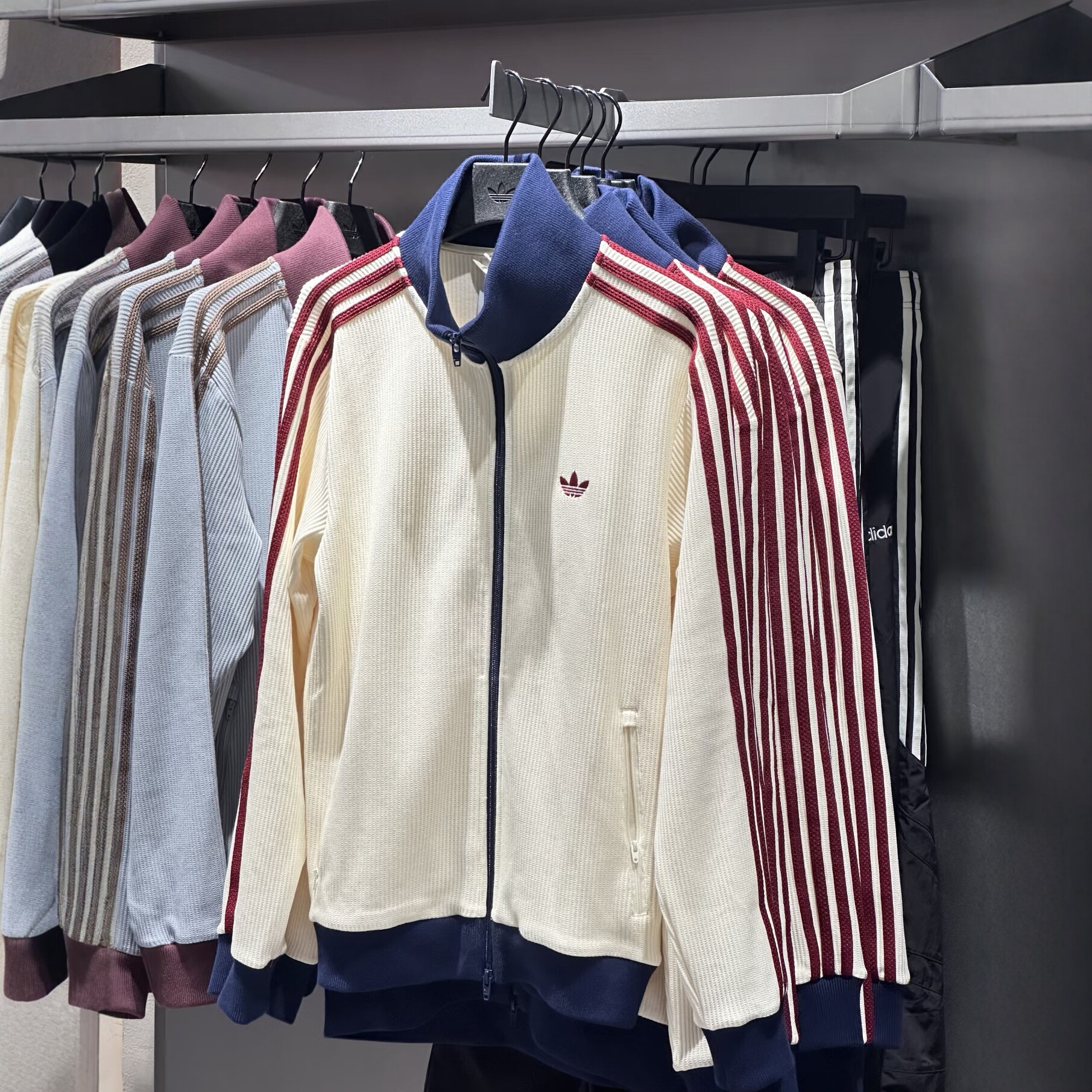正品ADIDAS阿迪达斯男子针织华夫格夹克长袖外套KY5769