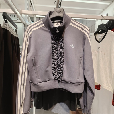 正品ADIDAS阿迪达斯女子运动休闲荷叶边夹克外套KU9388