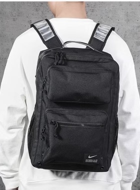 正品耐克NIKE绿色大容量气垫休闲双肩包后背包学生书包CK2668-010