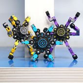 同款 机械指尖陀螺减压变形机器人轴承手指间螺旋玩具