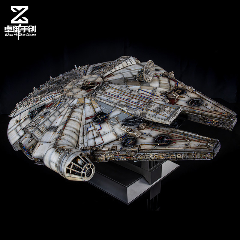 万代星球大战PG千年隼 1/72 STAR WARS上色战损旧化 代工 加工