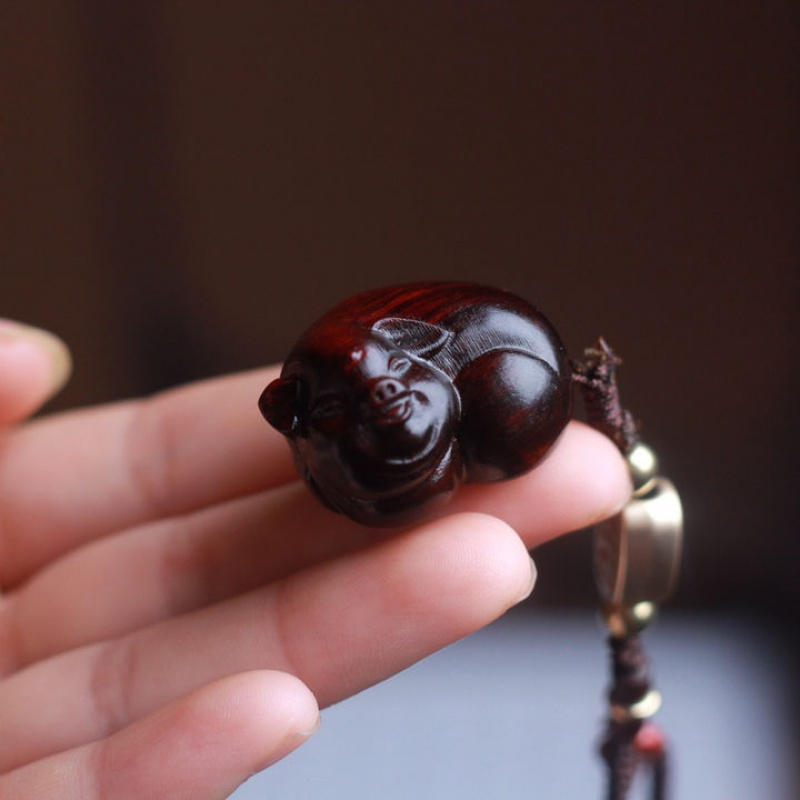 汽车钥匙扣男士高档挂件猪挂饰绳