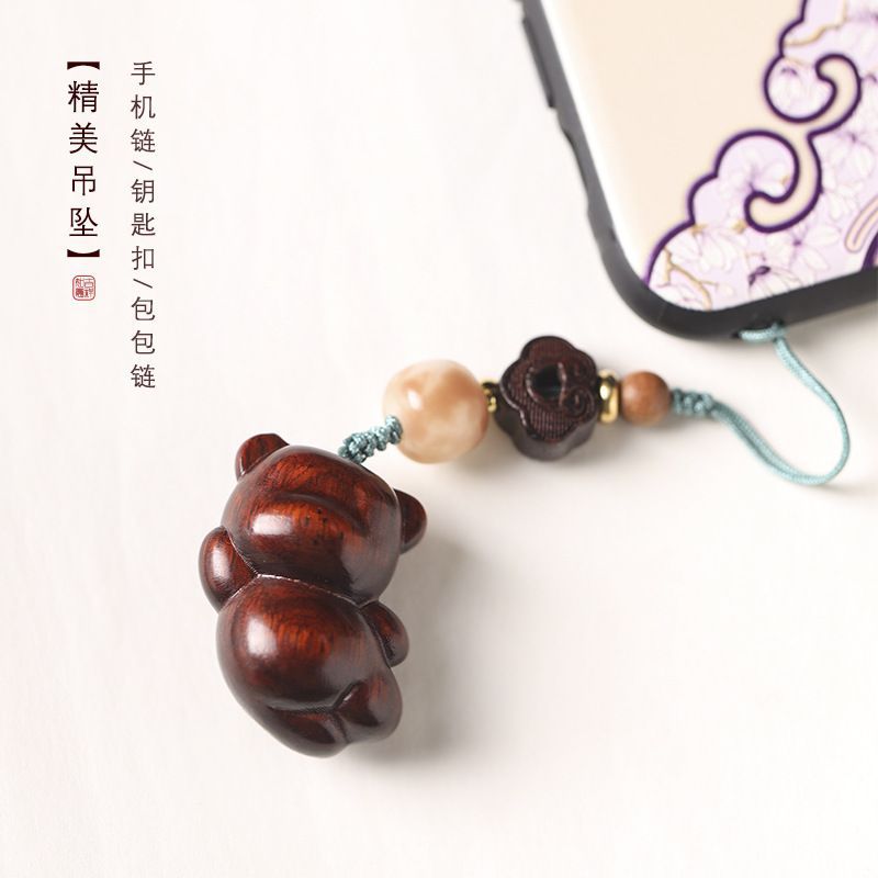 养眼古风指尖文玩紫檀编织可爱小