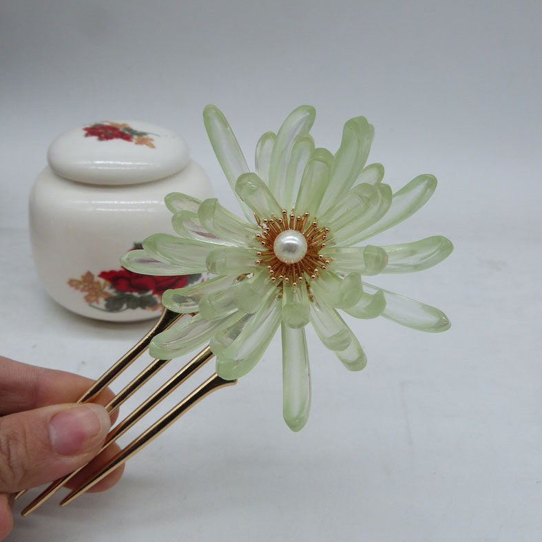 【包邮】琉璃菊花发簪子汉服发饰明制发梳发钗簪子头饰
