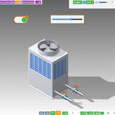 暖通空调制冷开关控制演示动态化组态图工具控屏wincc界面设计PLC