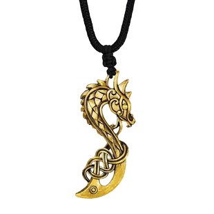 诺诗珠宝足金龙黄金吊坠黑金复古个性生肖龙型项坠国潮手工个性
