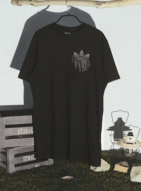 现货阿迪达斯三叶草女子印花宽松运动圆领短袖T恤  H18066