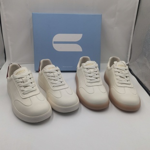 品牌正品商场同款新款女鞋休闲鞋板鞋女鞋系带厚底A128米白色