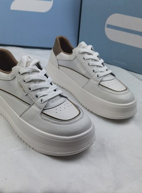 品牌正品商场同款新款鞋休闲鞋板鞋女鞋系带厚底36503米白色卡其