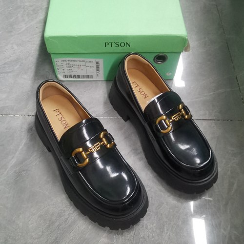 品牌正品断码撤柜时尚百搭圆头粗跟女单鞋23698黑色37码