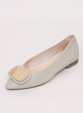 真皮软皮妈妈鞋子单鞋牛筋软底不累脚头层牛皮舒适浅口鞋女 21607