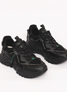 复古网面老爹鞋女厚底透气休闲运动鞋女炸街新款增高单鞋女 21692