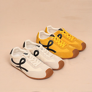 商场同款品牌正品真皮阿甘鞋女鞋新款圆头系带休闲运动鞋女 25612