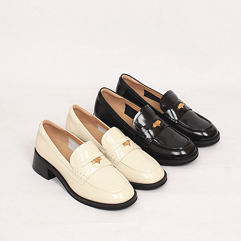 百搭真皮乐福鞋女春秋季新款女鞋