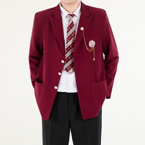 原创男生dk西装制服外套日系学院风校供感西服红色开衫外衣