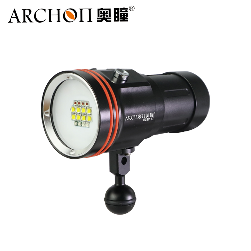ARCHON奥瞳D36V-II摄影补光6000流明潜水手电4光色补光潜水电筒