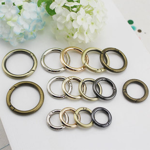 空气包包扣圆环扣弹力开口圈古铜弹簧圈DIY箱包五金属配件51辅料