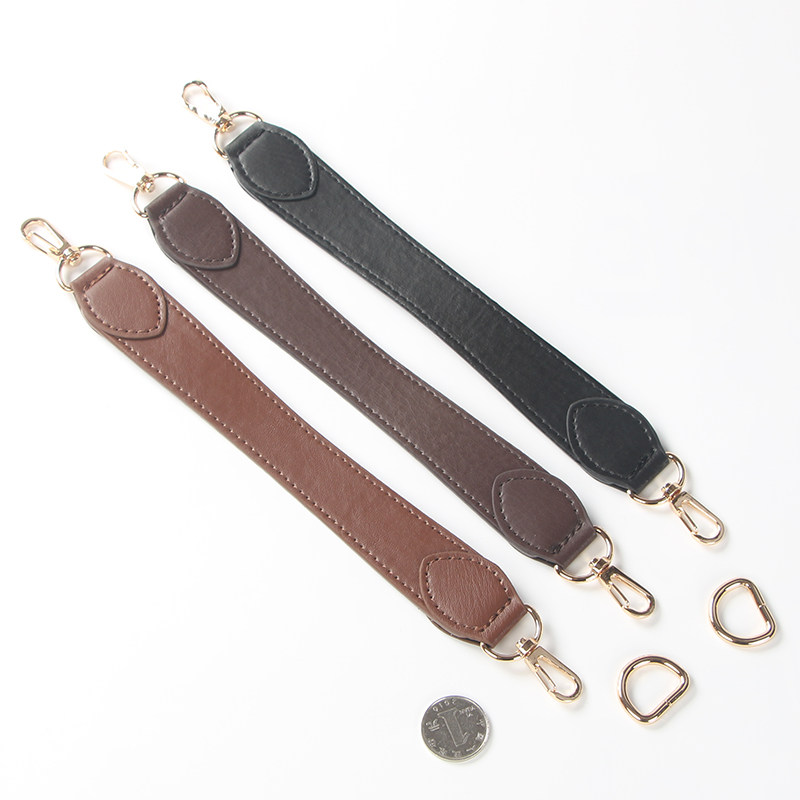 手提包带韩版短款pu皮手提手挽替换diy包包配件精致压线款51辅料