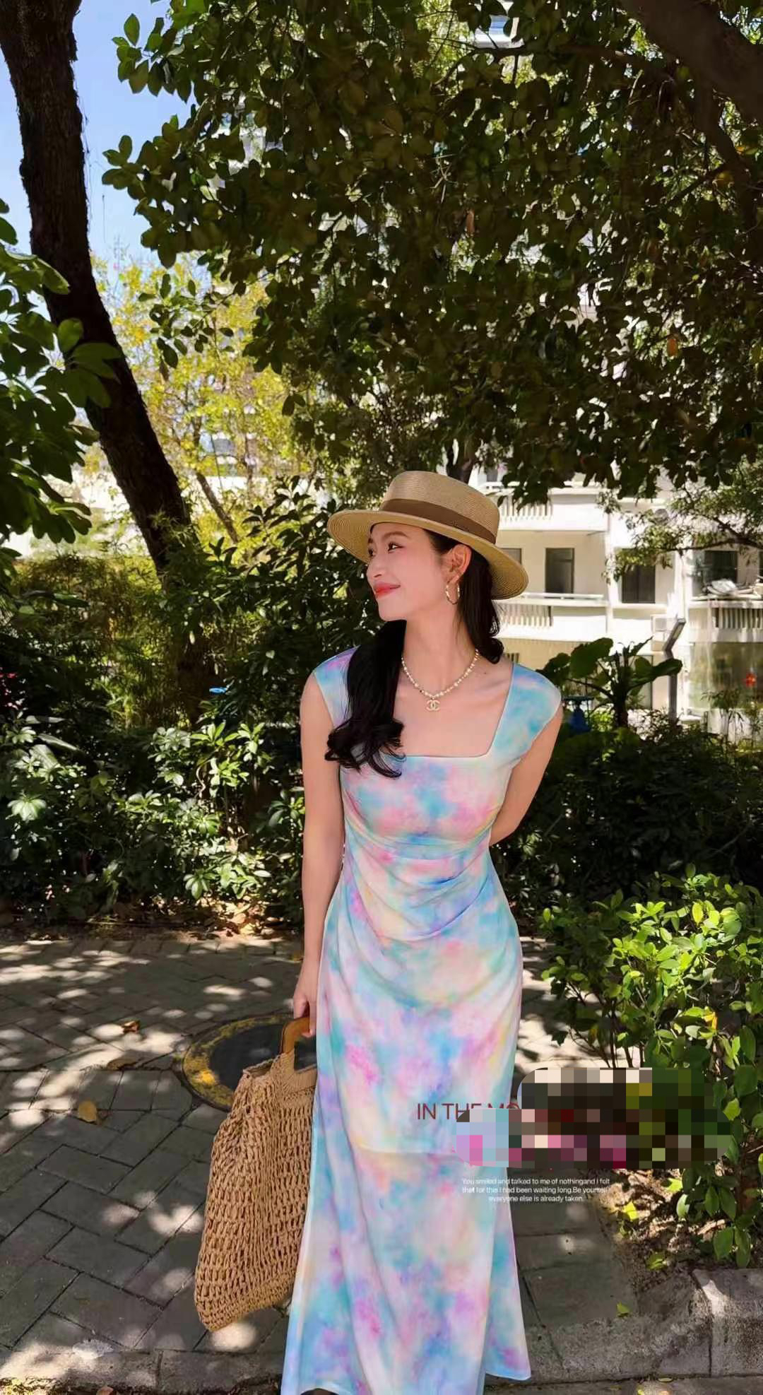 价格咨询.欧洲站设计师原创女装走秀款高定制设计师晕染连衣裙621