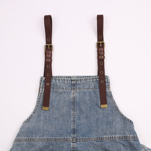 饰两根 肩带复古配件皮圈装 牛仔背带裤 背带替换带子帆布背带裙