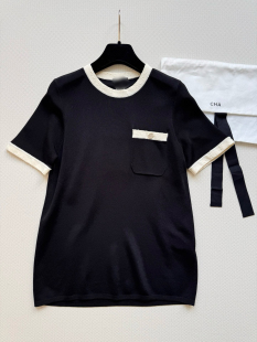 通勤女装 2025高定新款 T恤上衣打底针织衫 时尚 小香风显瘦圆领短袖