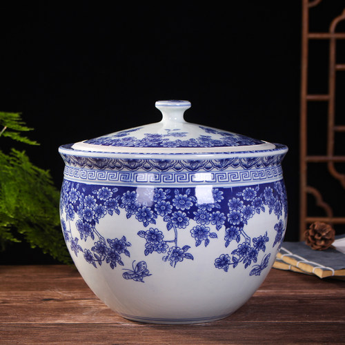 景德镇陶瓷5kg10斤带盖面粉米缸