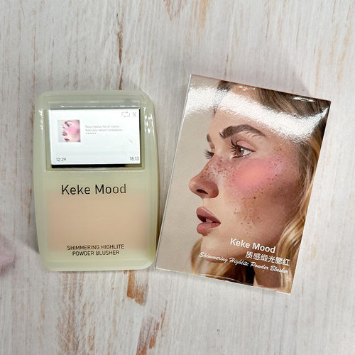 keke Mood质感缎光腮红 多效持妆帖肤自然元气水光细闪高光美妆