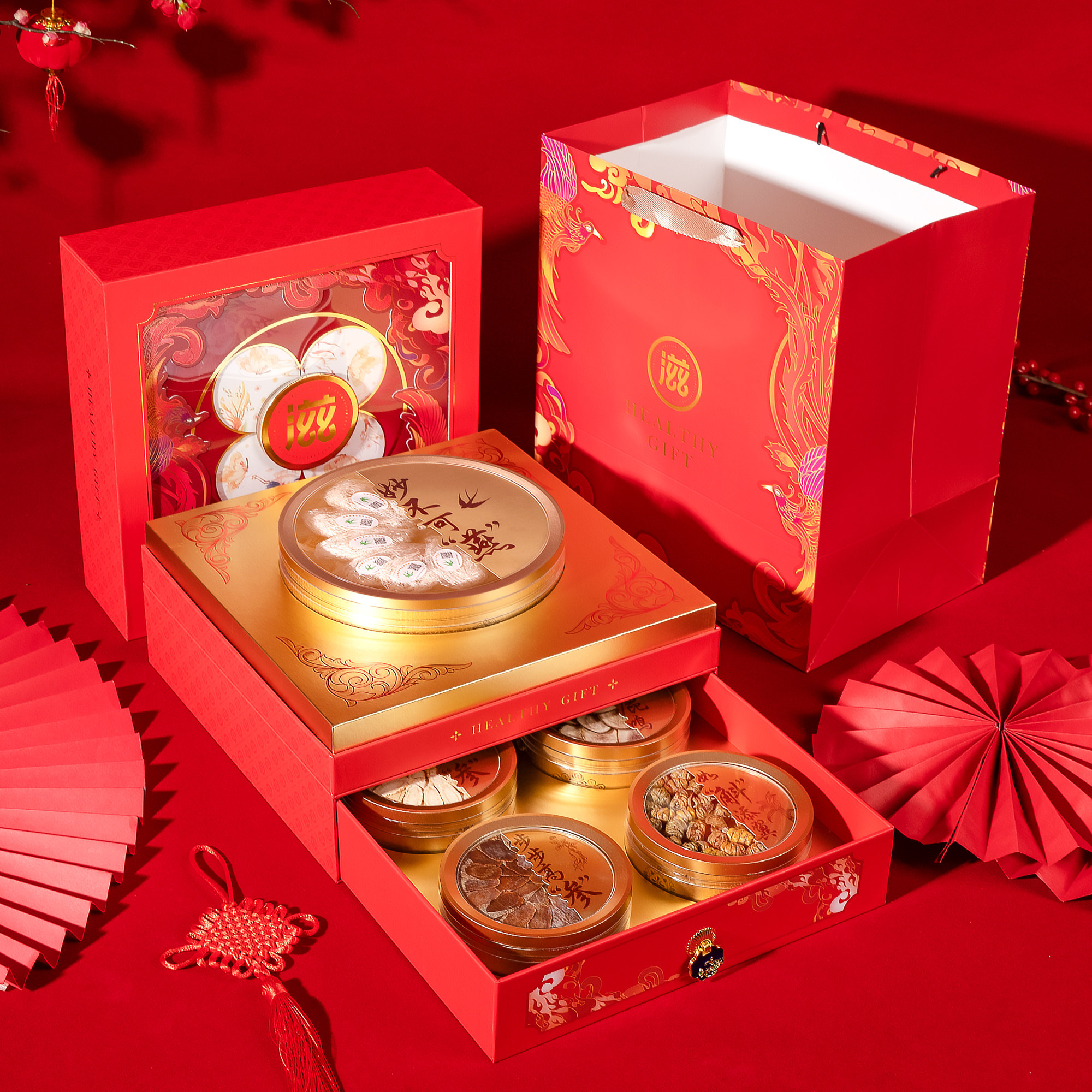 滋补音乐盒多拼通用药材礼品盒