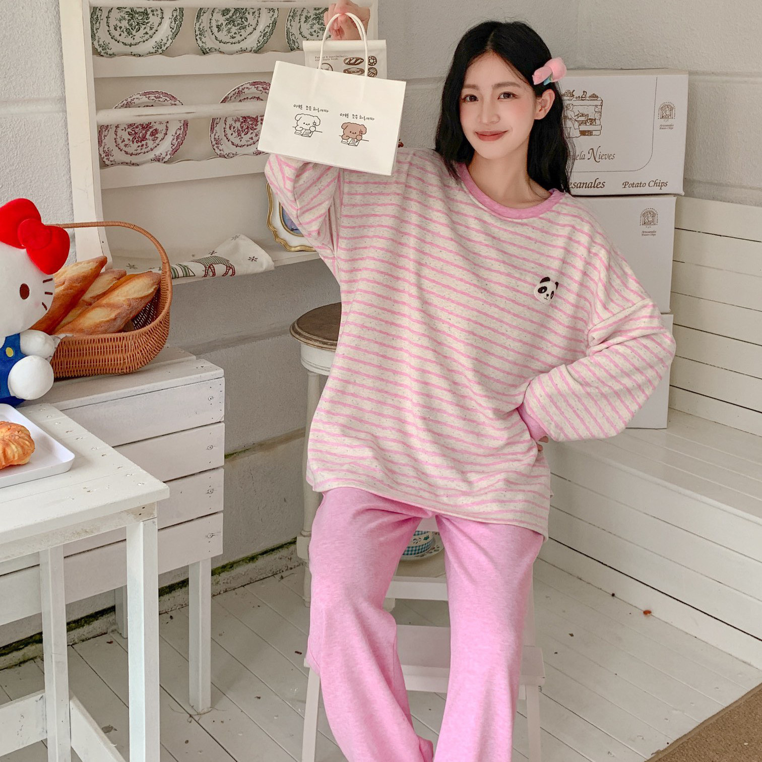 MISS韩订单·文艺女睡衣可爱日系减龄休闲毛圈棉家居服套装2026新