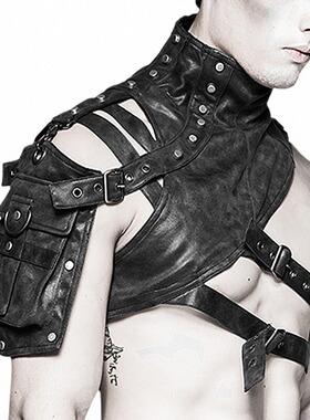 亚马逊TEMU热销蒸汽朋克皮盔甲女式单肩包男士舞台演出配饰新