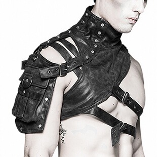 亚马逊TEMU热销蒸汽朋克皮盔甲女式单肩包男士舞台演出配饰新