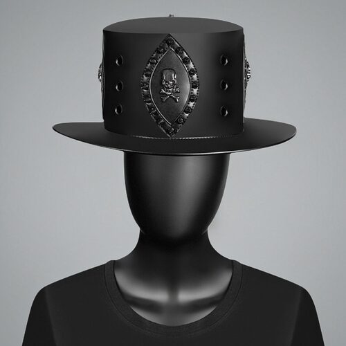 2025新款欧美蒸汽朋克cos瘟疫医生高筒礼帽PU皮平顶绅士魔术帽