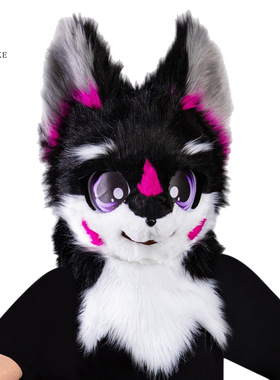 动漫兽头 FurryTail风格犬科头套 毛绒柔软内衬 舞台表演摄影道具