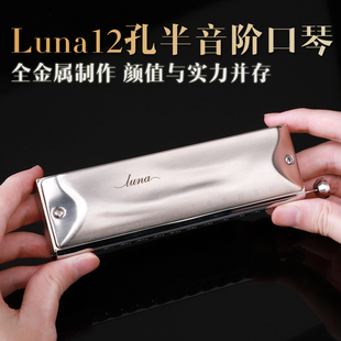 JDR嘉德瑞全新LUNA露娜半音阶十二孔口琴首发C调现货包邮
