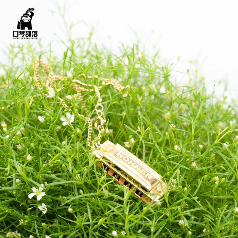 德国HOHNER Little Lady 14K镀金周年纪念款4孔8音项链迷你小口琴