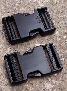 SBS扣具 新品黑色双调节插扣 2.5/3.8cm 宽织带用登山包扣 腰带扣