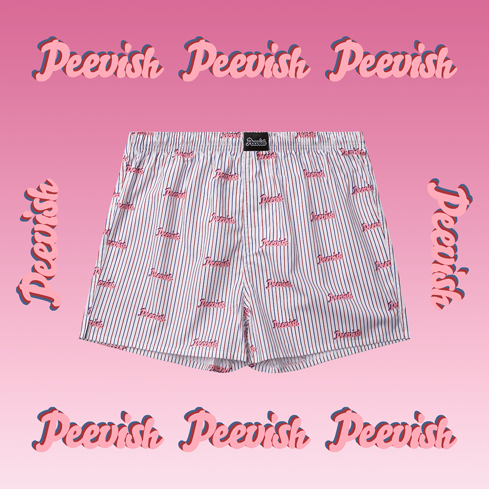 peevish纯棉阿罗裤男士潮流内裤情侣睡裤男女宽松居家短裤孖煙通