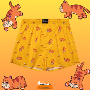 情侣孖烟通裤 男女居家短睡裤 衩 宽松内裤 霹危斯PEEVISH纯棉阿罗裤