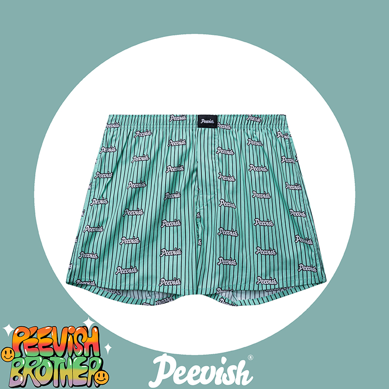 peevish男士阿罗裤宽松内裤女家居短裤情侣纯棉裤衩睡裤孖烟通潮